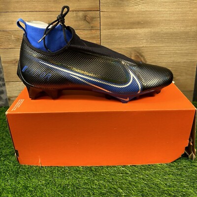 Nike Vapor Edge Pro 360 Mens 16 Black Blue Football Cleats Low Ghost Lace New