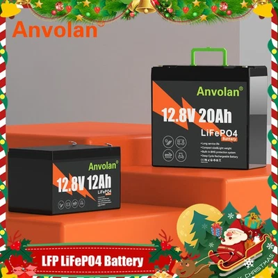 ANVOLAN 20Ah​​​12AH LiFePO4 Akku 12V Tiefer Zyklus LithiumBatterie Solaranlage Wohnmobil