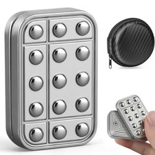 Magnet Fidget Slider Toy for Teen Adults, Metal Magnetic Block Small, Silver