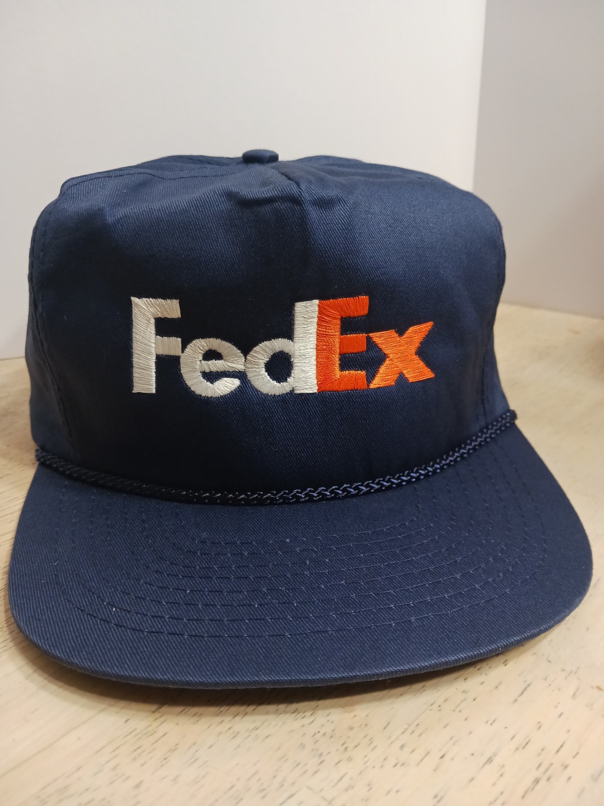 Vintage 90s FedEx Snapback Rope Hat NOS Corporate Employee Driver Uniform Cap