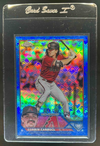 2023 Topps Chrome Logofractor Corbin Carroll RC Blue Refractor Rookie #74/150