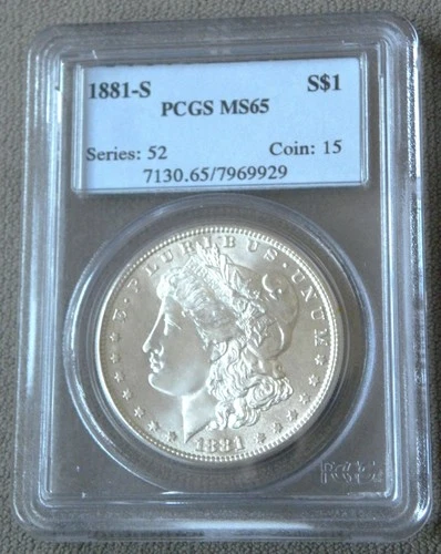 1881 S MORGAN SILVER DOLLAR ~ PCGS MS65 ~ SERIES:52 COIN:15 ~ BRIGHT BEAUTY