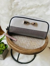 Victoria's Secret Two-Tone Cosmetic Bag with Bow Accent