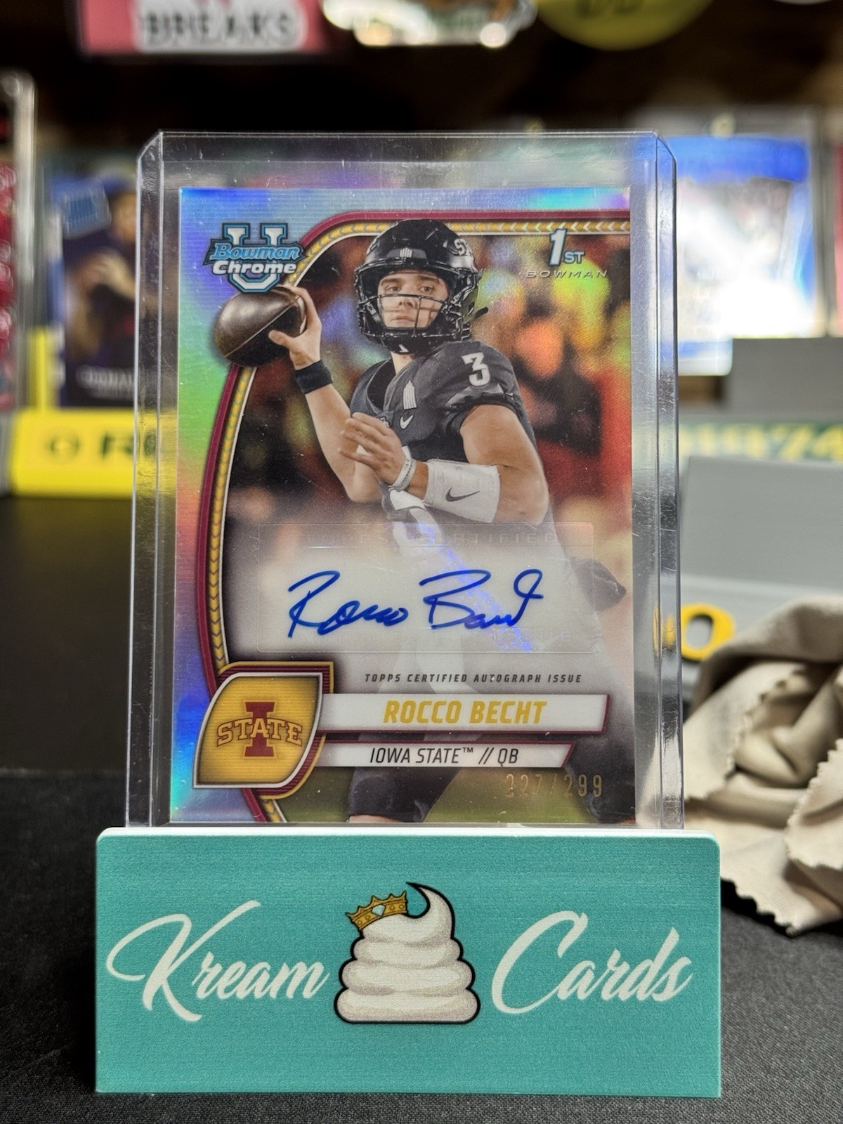 2024 Bowman Chrome U Rocco Becht Prospect Auto Refractor #/299