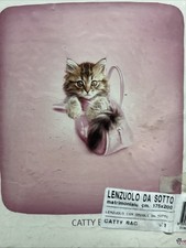 Bassetti Double Fitted Sheet 175x200 Catty Bag Kitty Cat