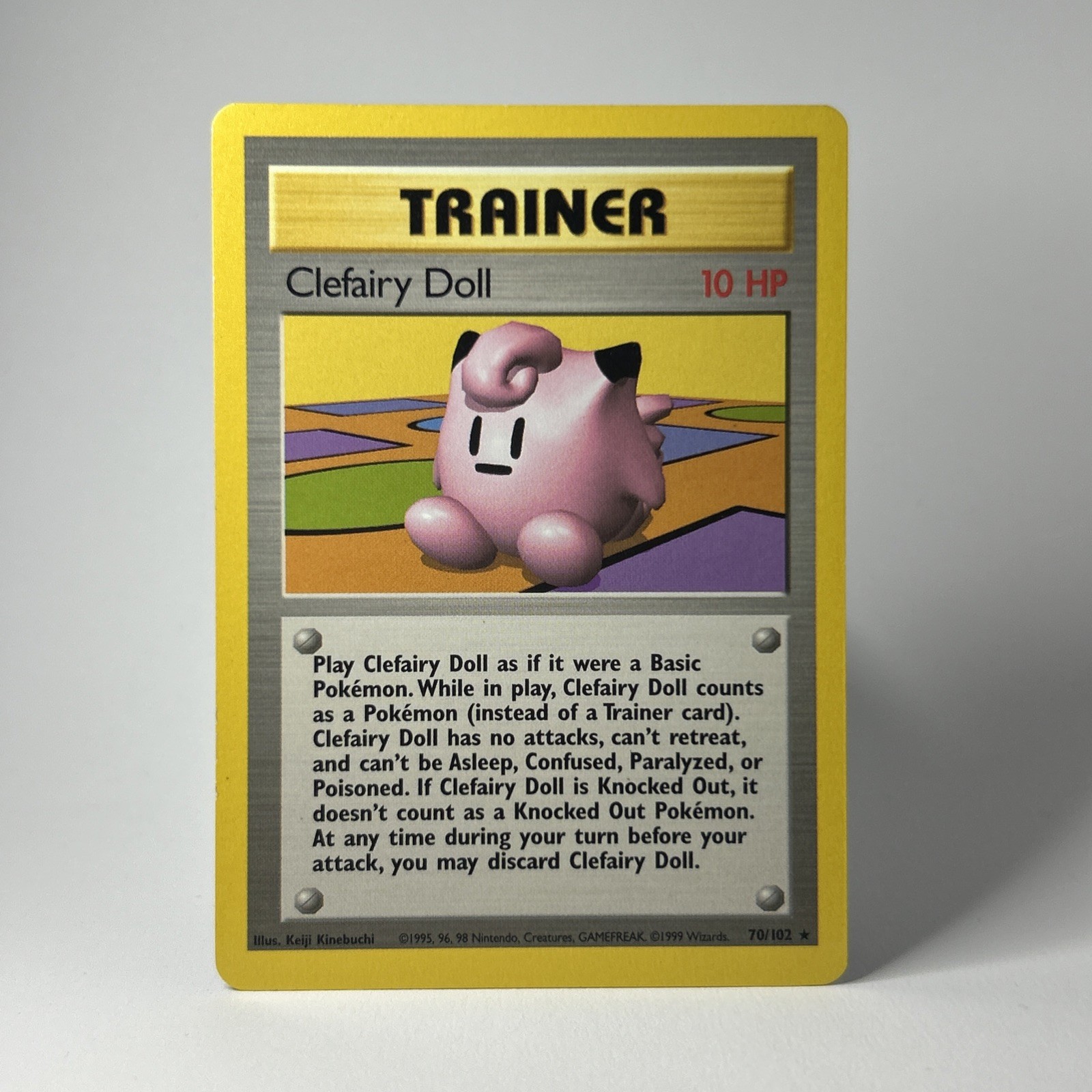 Clefairy Doll Trainer 70/102 Base Set Rare Unlimited WOTC 1999 LP- Pokemon TCG