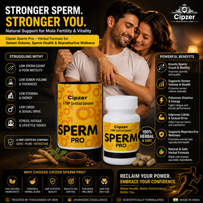 Cipzer Sperm Pro 60 Capsules | Enhances Sperm Quality & Increase Male Fertility