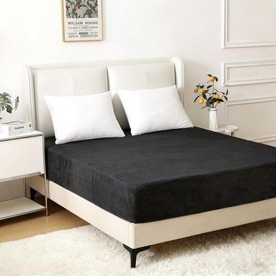 Queen Velvet Fleece Fitted - 16'' Deep Pocket Plush Bed , Ultra Soft Cozy Warm...