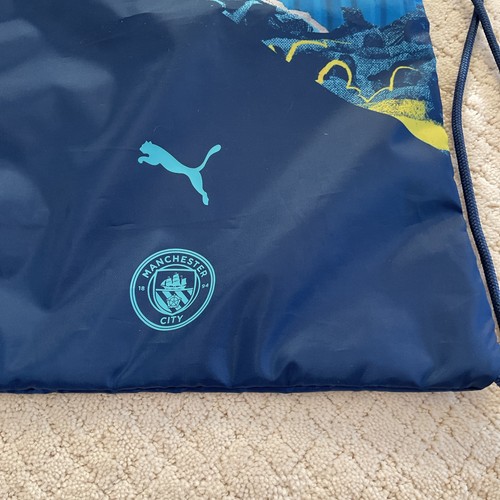 NWT PumaMANCHESTER CITY FtblNgy Drawstring Gym Sack Football Sports Bag - Picture 4 of 13