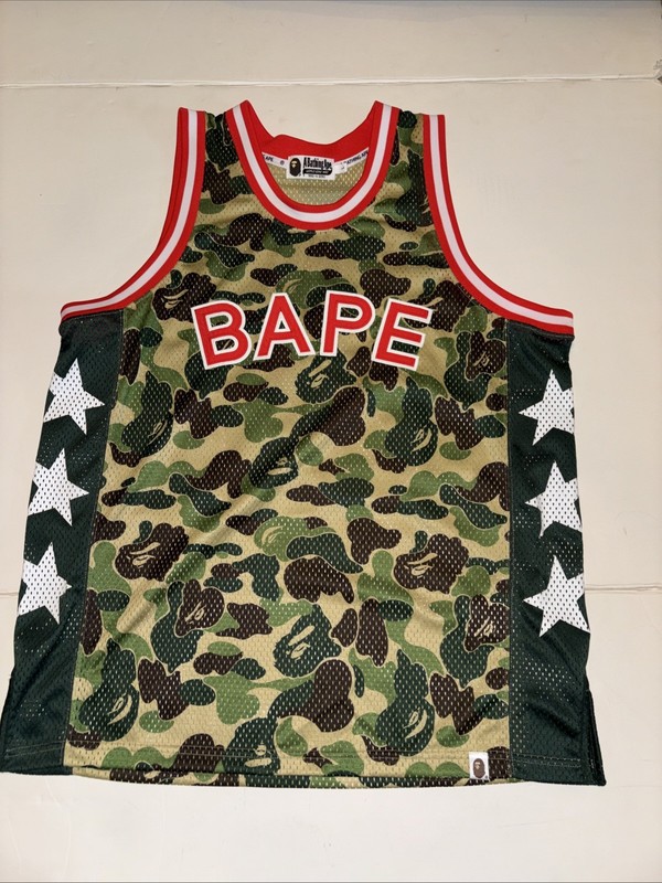 A Bathing Ape Bape  Camo Basketball Jersey Mens Size L