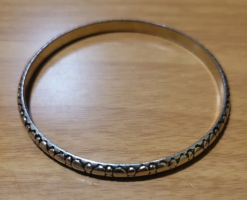 Vintage Monet Bangle Bracelet Gold Tone 2.5 "