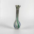 Vintage Archimede Seguso Murano Glass Soliflore Vase Blue And Green
