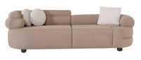 Designer Hellbraunes Polstersofa Wohnzimmer 3-Sitzer Moderne Couch