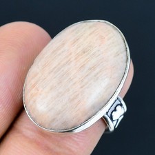 Orange Aventurine Gemstone Handmade 925 Sterling Silver Jewelry Ring Size 7