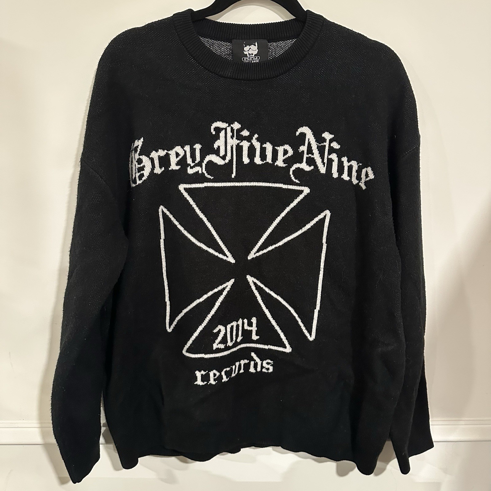 G59 2014 Records knitted sweater in black -L