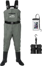 Fishing Waders for Men Women, Waterproof 2-Ply Nylon/PVC Chest Wader with Boots