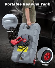 Portable 16-Gallon Fuel Caddy HDPE Gas Diesel Tank w/ Pump,Wheels,Easy Transport