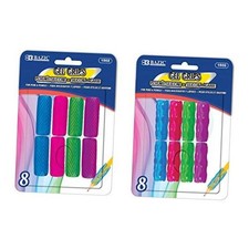 Gel Pencil  Pen Grips, Assorted, 8 Ct  slide onto pens and pencils
