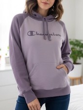 Champion Ladies XXL Lilac Fleece Hoodie Oversized Soft Pocket Drawstring Hood