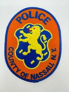 Nassau County NY Police Patch Embroidered Lion Orange Blue NEW YORK