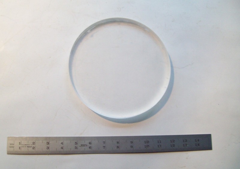 Large flat-flat optical window, 3" dia. x 0.375" thick, possible NaCl