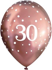 30th Birthday Balloons Party Decorations Age 30 Classy Rose Gold Latex Balloons
