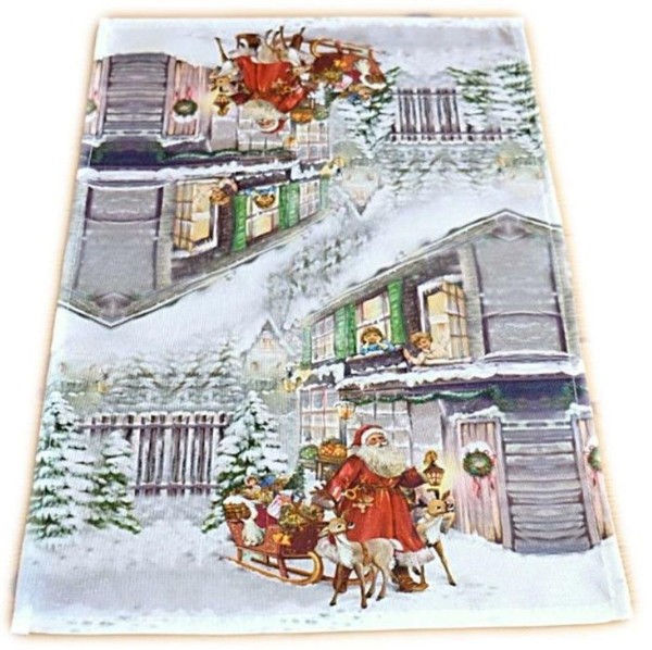TischläUfer Weihnachten Platzdeckchen 35X50 Tischdecke Decke Weihnachtsmann Dorf-image