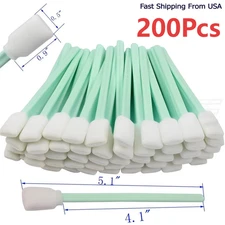 200Pcs Sponge Stick Tipped Cleaning Solvent Swabs Foam For Solvent Printers