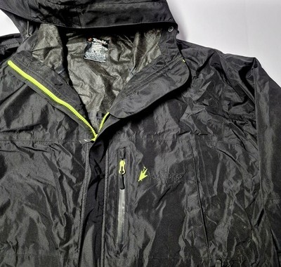  NEW Mens Frogg Toggs Toadz Rain Jacket Black Size XXL Waterproof Windproof Pack