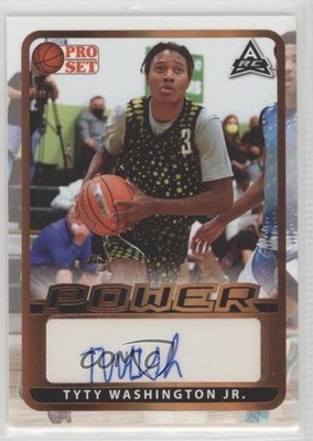 2021-22 Leaf Pro Set Power Base TyTy Washington Jr #BA-TWJ Auto 0z91