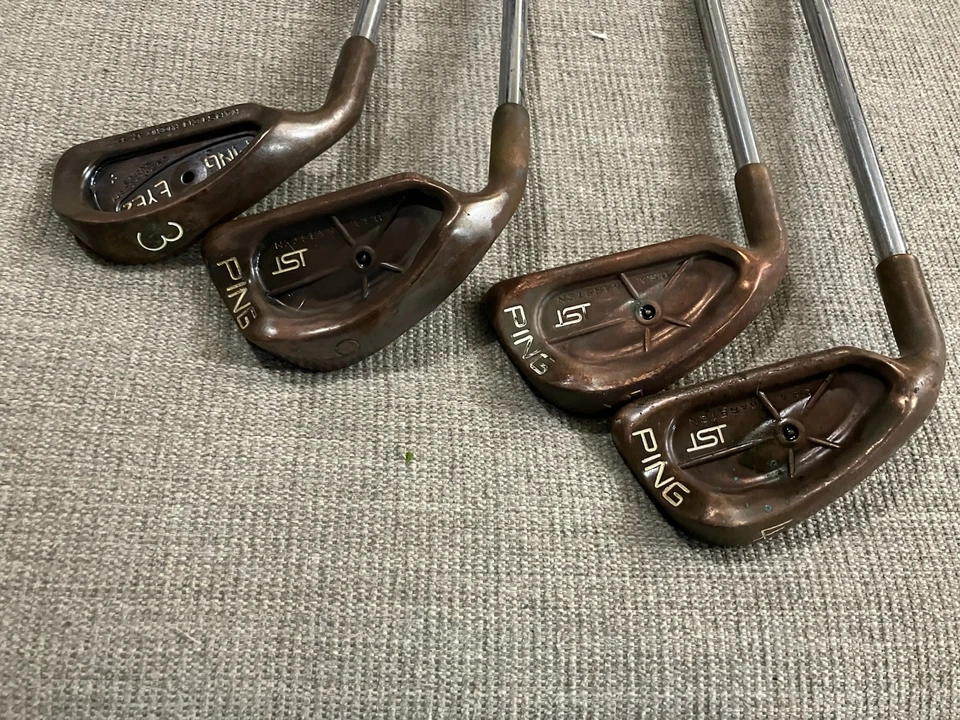Vintage Ping copper beryllium iSi LH 4,5,9 Eye2 3 Iron black dot - Image 2 of 4