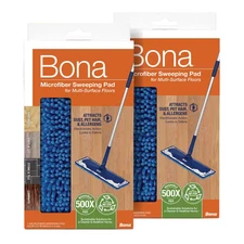 17 In. Microfiber Mop Pet System Sweeping Mop Refill Pad (2-Pack)