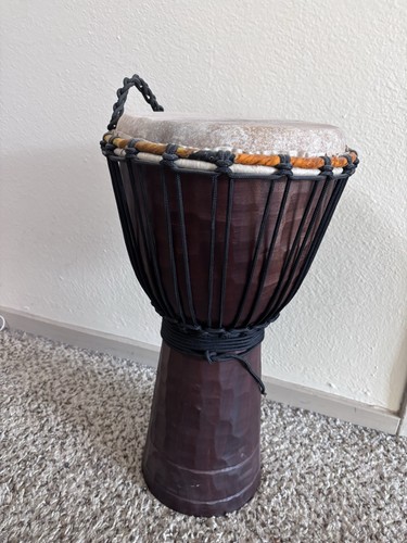 Djembe Drum X8 17” Tall 10” Top Brown Great condition