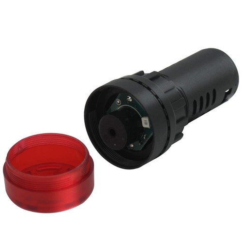 mxuteuk 2 pezzi 22mm AC/DC 220V LED rosso cicalino lampeggiante indicatore di - Foto 23 di 24