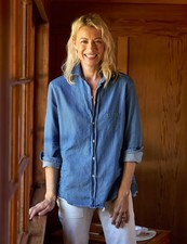 Frank Eileen Eileen Relaxed Button Up Shirt Famous Denim, Size XS NWT