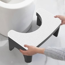 Toilet Stool Squat for Adult, Non-Slip Simple White, 7 White-1