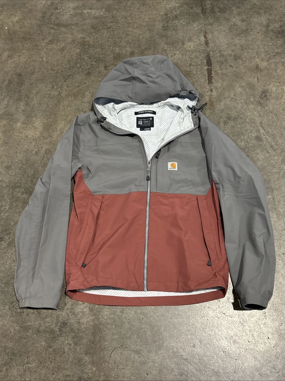 Carhartt Men's SMALL Storm Defender Relaxed Fit Lightweight Packable Rain Jacket