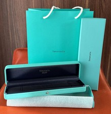 Tiffany Packaging Leather Necklace Long Box in Hard Box Pouch,Ribbon