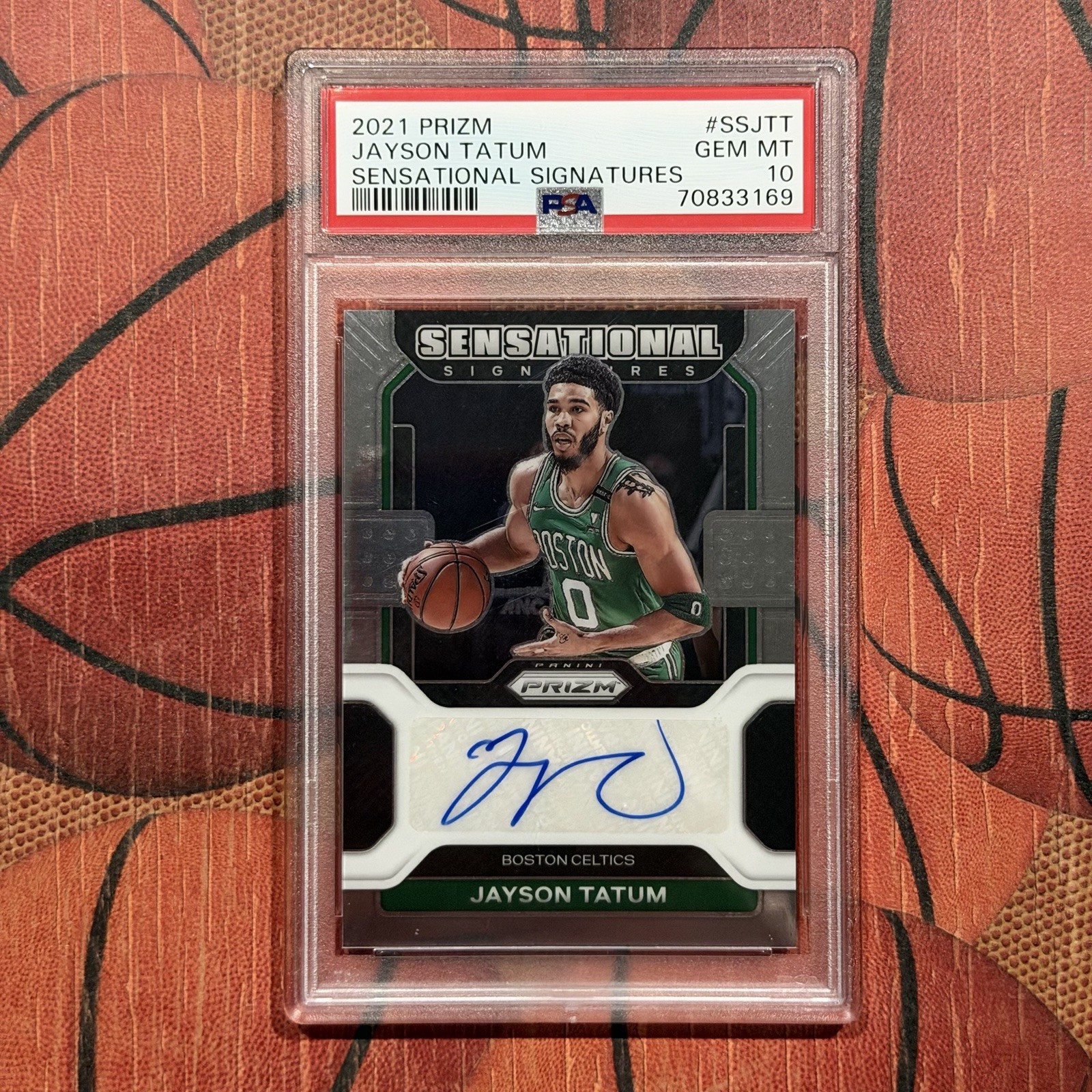 2021 Prizm Jayson Tatum Sensational Signatures Auto PSA 10 #SS-JTT Celtics ☘️ view 4