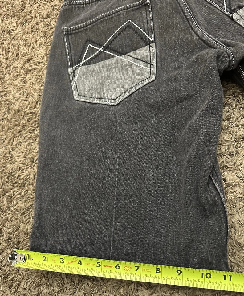 Pantalones Cortos Vaqueros Vintage Rojo Mono Gris Diseño 5 Bolsillos Hombre 34 x 12 Foto 2 de 4