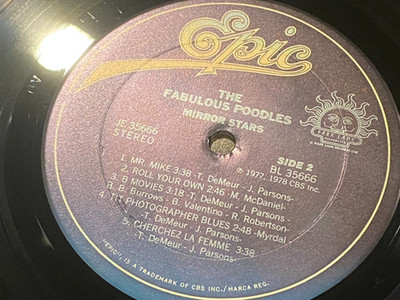 Pop Rock LP   Fabulous Poodles Mirror Stars (1978 Epic JE 35666, Insert, VG+/G)