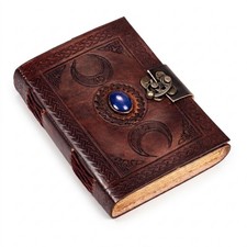 cuero 3 Moon Blue Lapis Embossed Vintage Leat...