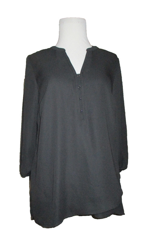 Womens Maurices Size XS Black Top Dressy Business Office Minimalist Classic