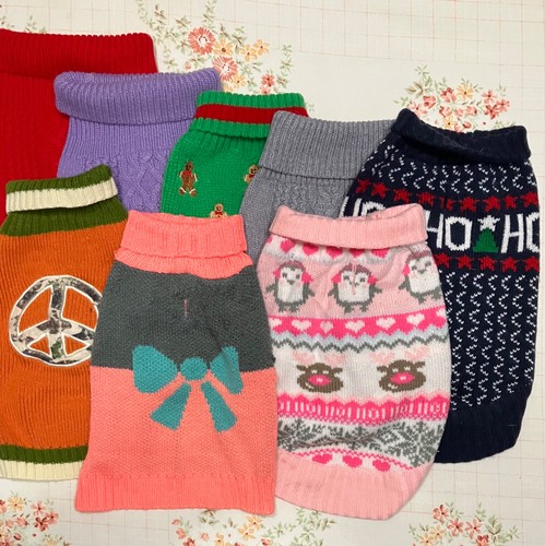 Lot Of 8 Assorted Small Dog Sweaters