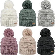 Barts Womens Jasmin Classic Hand Knit Knitted Warm Winter Beanie Bobble Hat