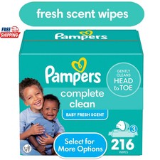 Pampers Baby Fresh Baby Wipes 3-Pack 216 Wipes Select for More Options 