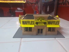 Ho House of Waffles Fast Food Building Built Ho Scale  Train Building 