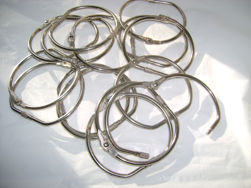 15 SOLID METAL THREADED LOCKING TAG RINGS 3.5"