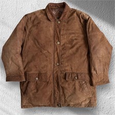 Eddie Bauer Vintage Leather Down Jacket L Brown 80s 90s Rare Classic Outerwear
