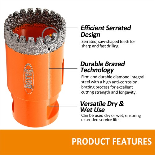 5/8-11 Diamond Drill Bit for Ceramic Porcelian 19-102mm Hole Saw Angle Grinder - Picture 3 of 22